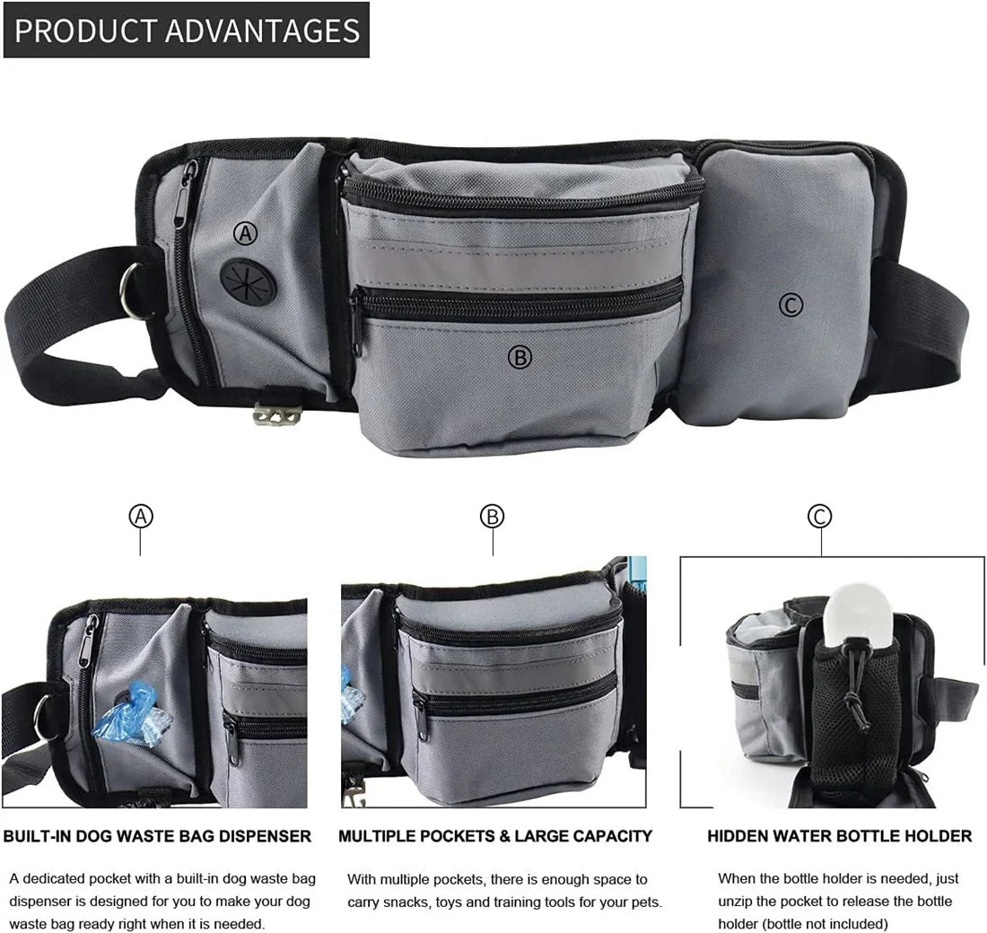 Dog Outdoor Training Waist Bag Multi-functional Dog Feeding Snack Bag