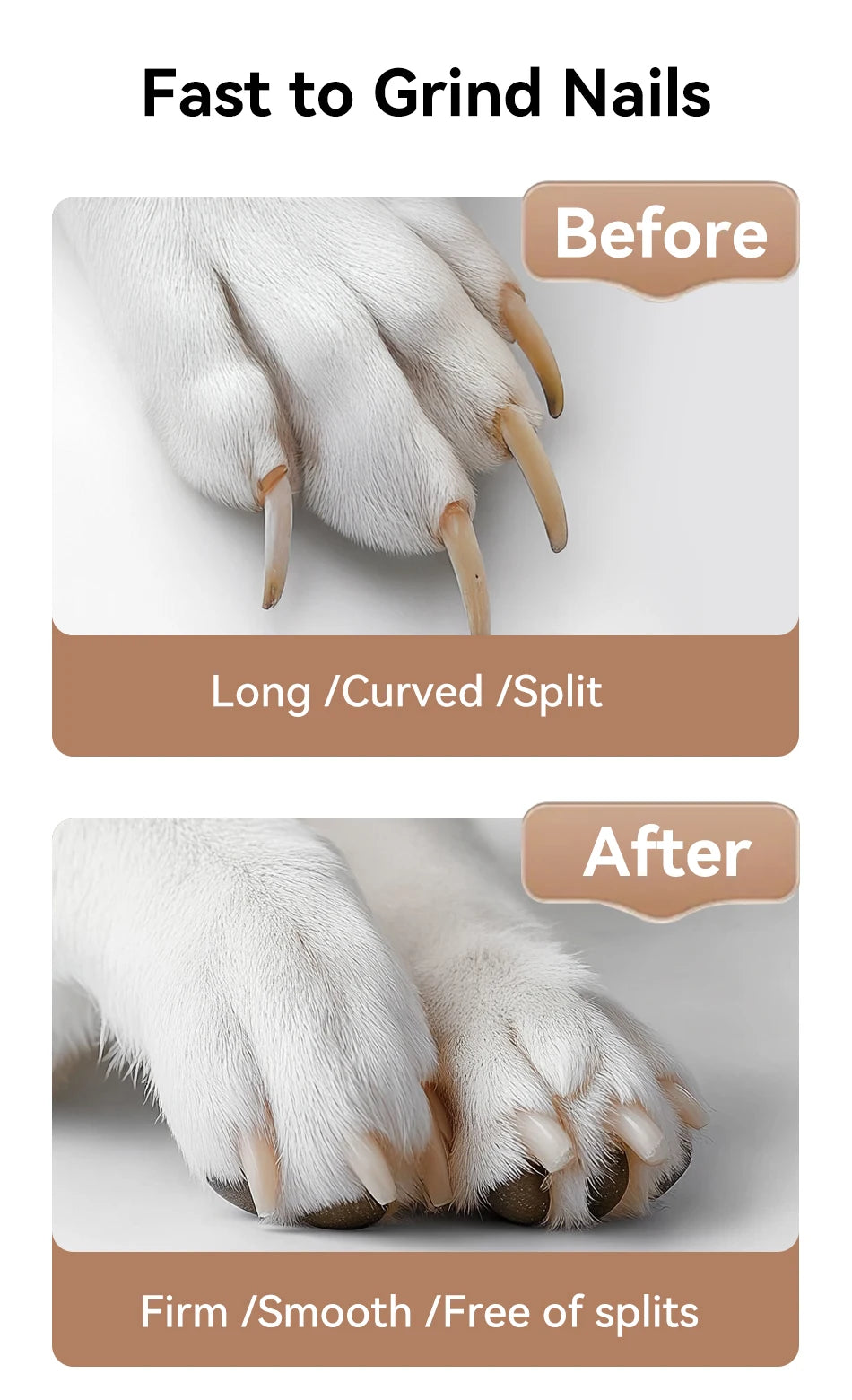 ROJECO Electric Nail Grinder Rechargeable Dog Paws Grooming Nail