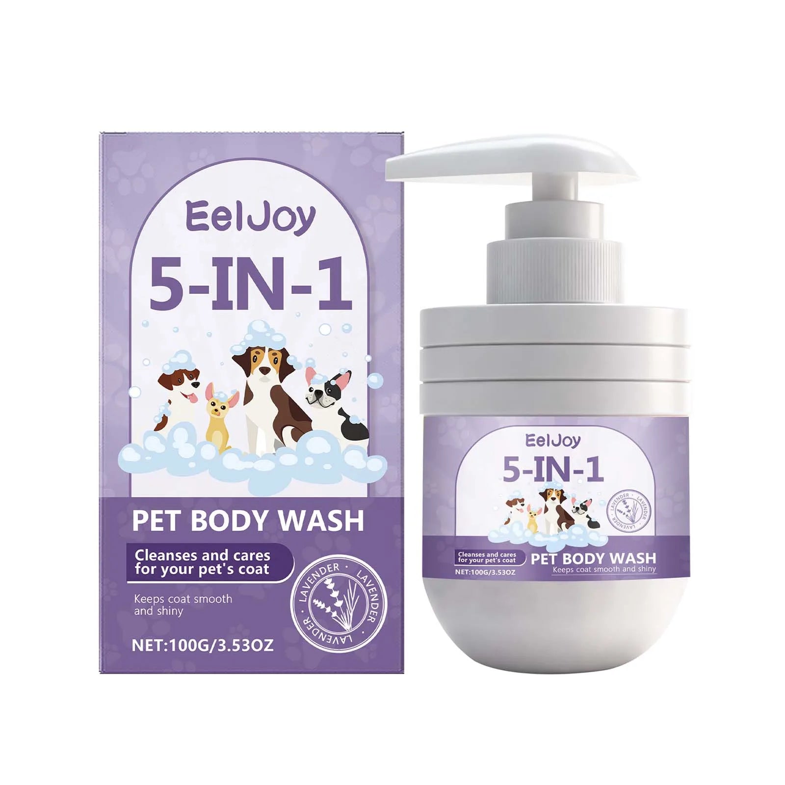 EelJoy 5-in-1 Pet Shampoo Gentle Fur Cleaning And Care Maintains Smooth