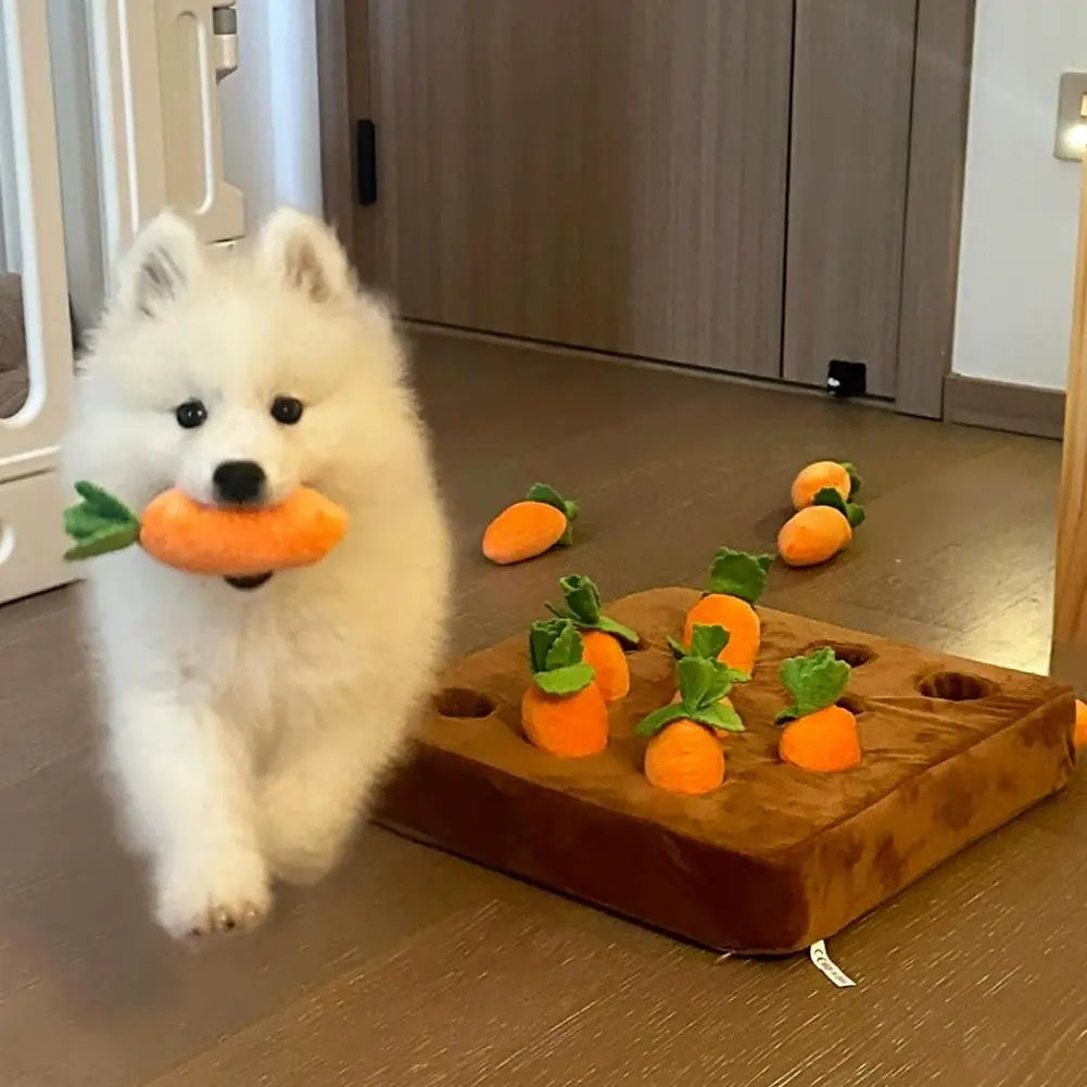 Carrot Snuffle Mat for Dogs Cats Puzzle Toy with Carrots for Dogs Chew Toys