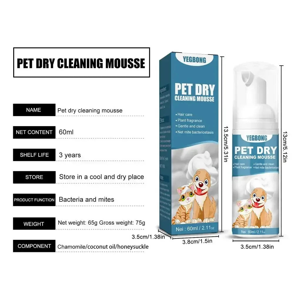 Waterless Cat Dog Shampoo No Rinse Dogs Cats Cleaning Mousse Pet Grooming