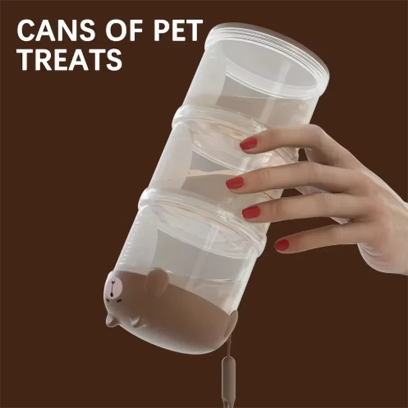 Portable Plastic Multi-Layer Moisture-Proof Dog Snacks Box Sealed Pet Food