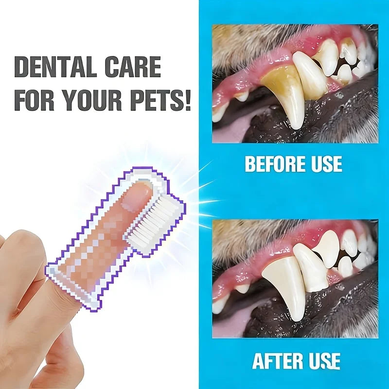 Pet Finger Toothbrushes Gentle Cleaning Dental Care Brushes for Small Dogs