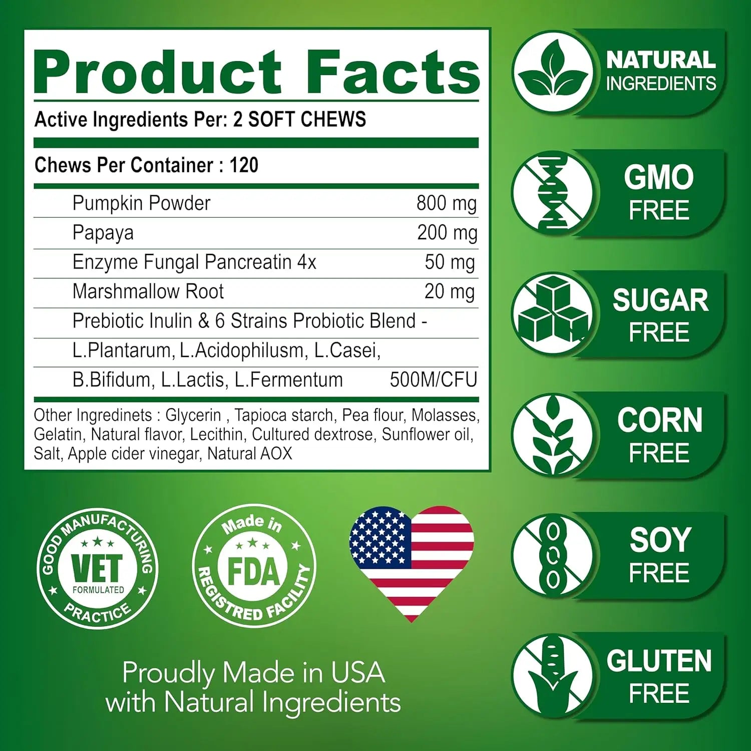 Probiotics for Dogs Relieve stomach sensitivity and dog gut health Chews