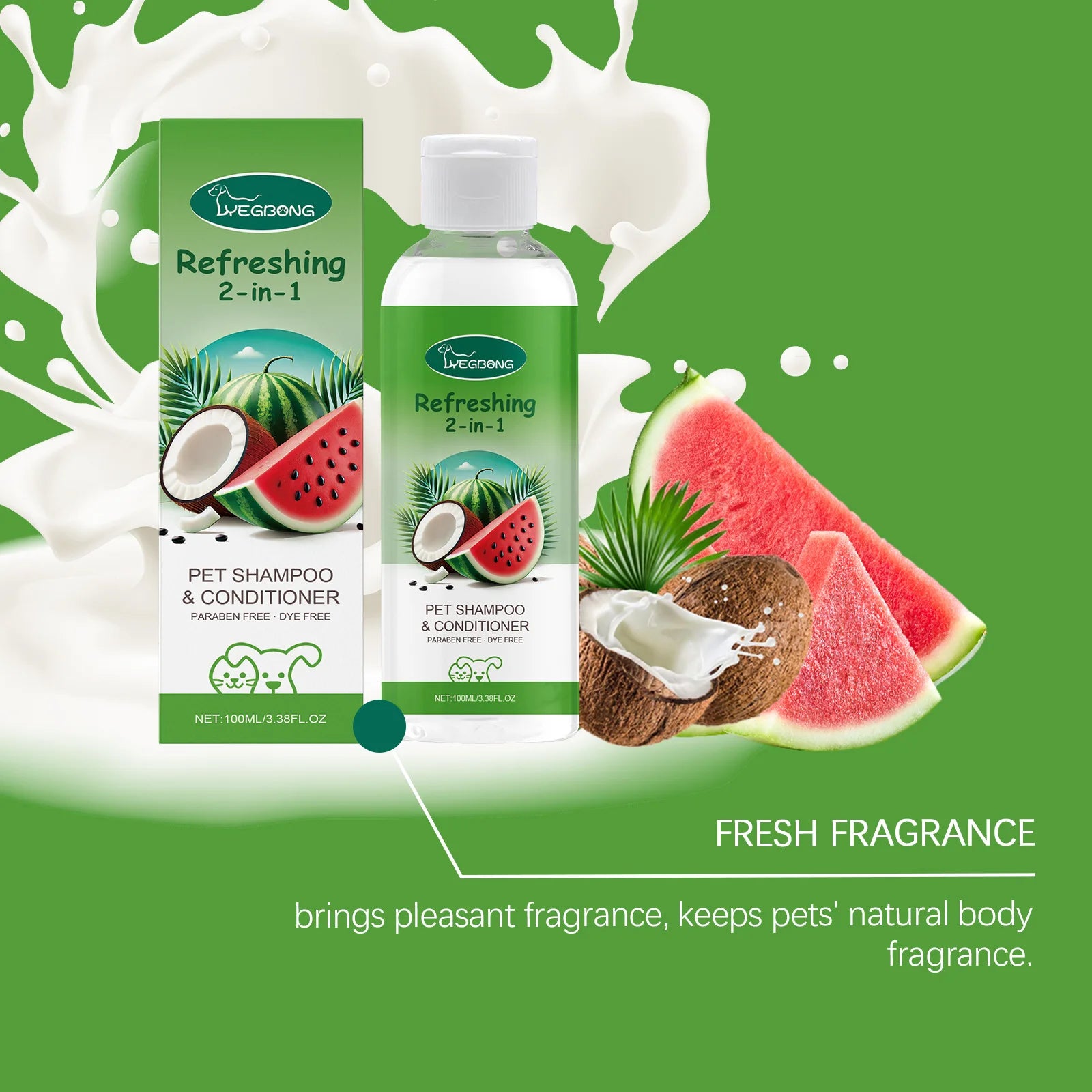 Refreshing 2-In-1 Pet Shampoo And Conditioner Itch Skin Moisturizing Dirt Gel
