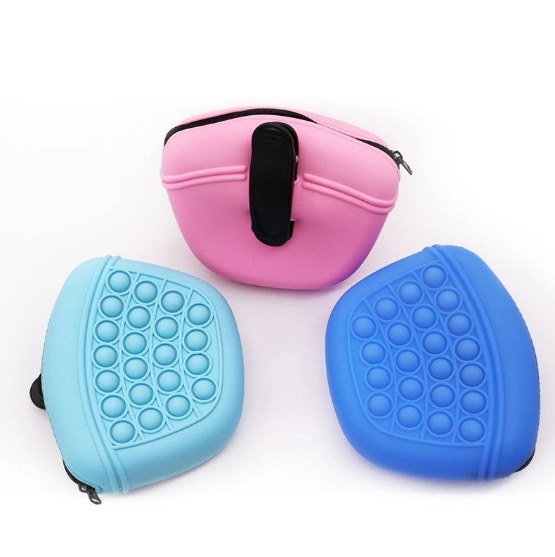 Portable Pet Treat Pouch Silicone Dog Food Bag With Waist Strap