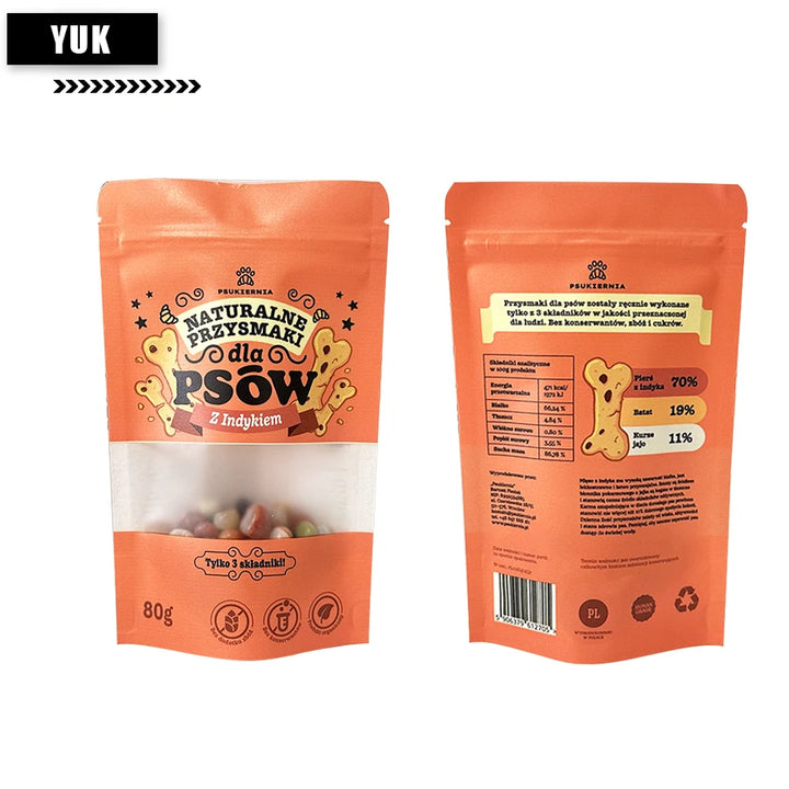 White Kraft Paper Frosted Window Bag Waterproof Nut Pet Snack