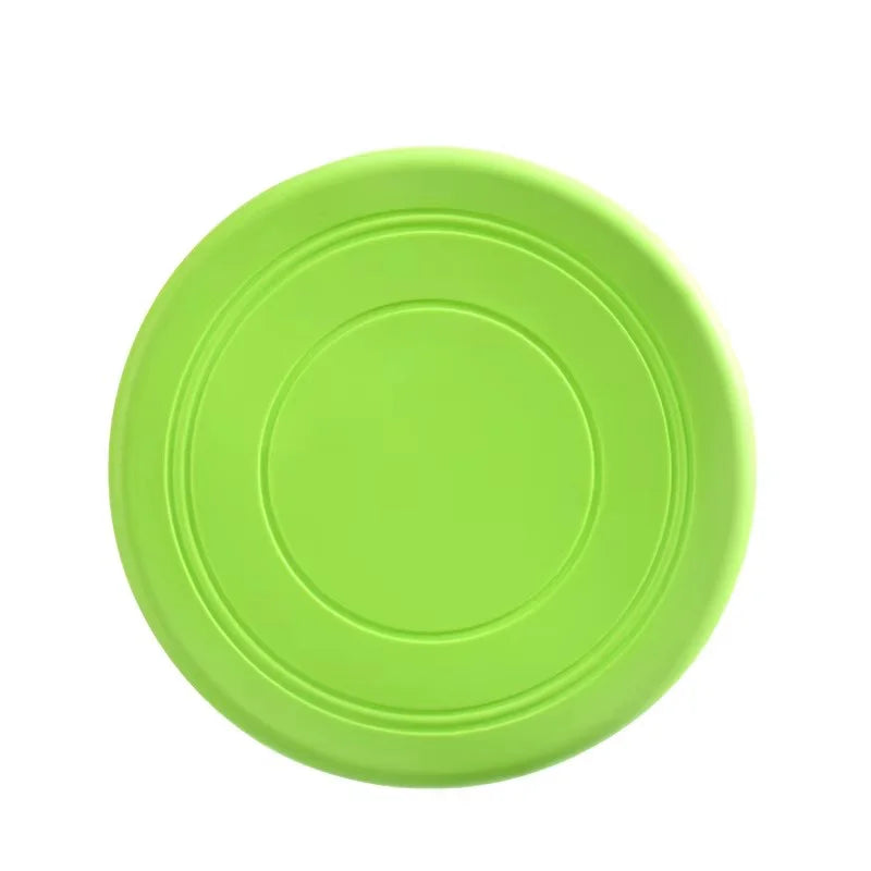 Durable Chewable Pet Training Frisbee Toy Tear Resistant Soft Rubber Flying Fetch