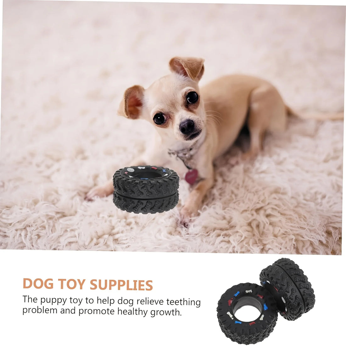 Puppy Teeth Training Toy Durable Dog Chew Wheel Interactive Sound Toy Chew