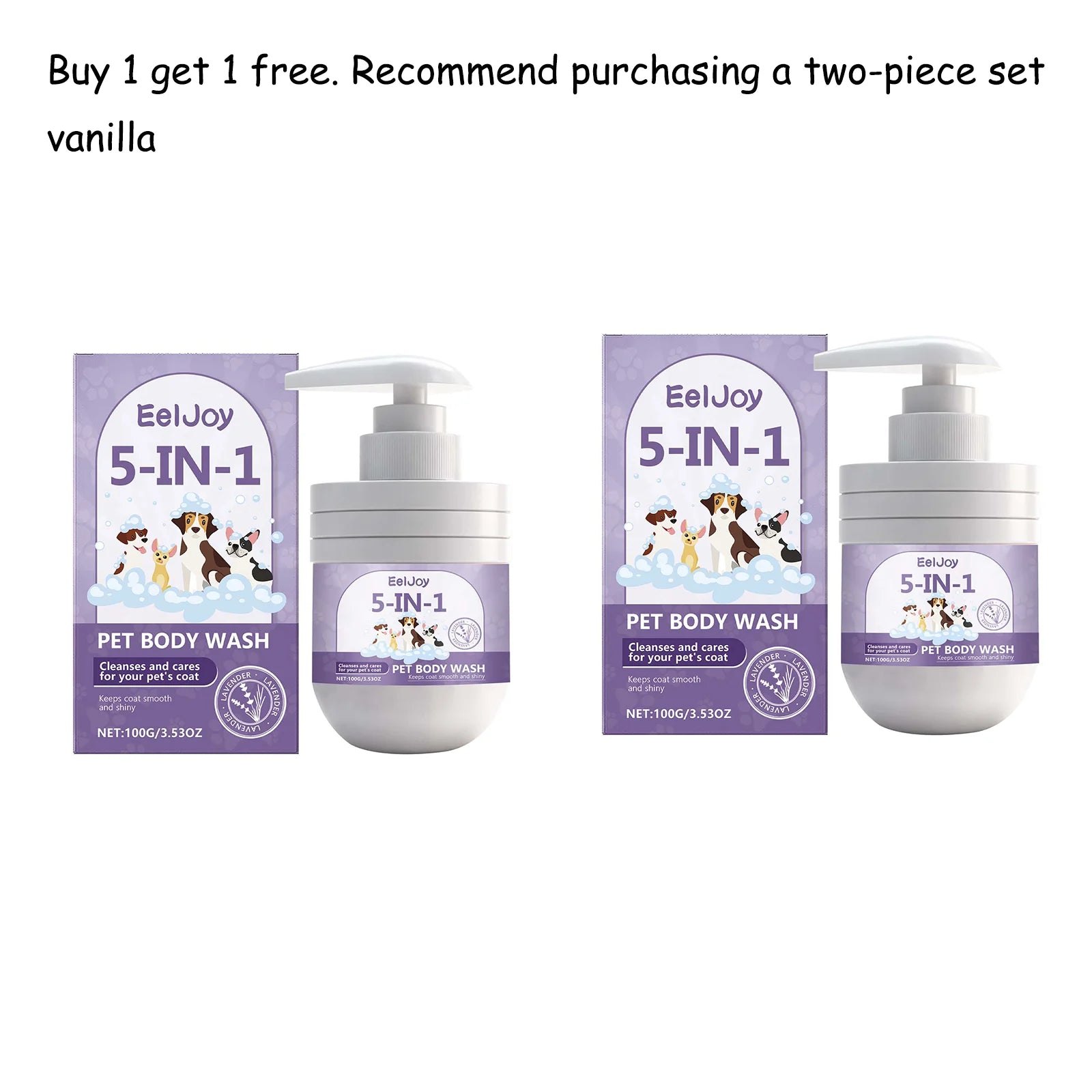 EelJoy 5-in-1 Pet Shampoo Gentle Fur Cleaning And Care Maintains Smooth