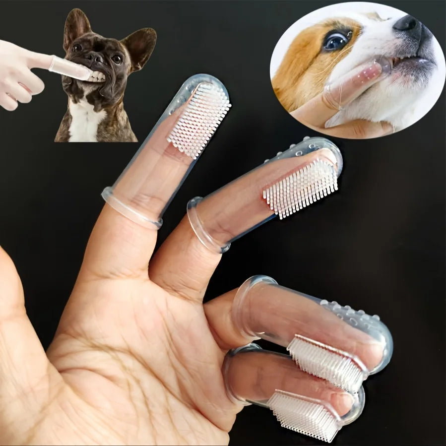 Pet Finger Toothbrushes Gentle Cleaning Dental Care Brushes for Small Dogs