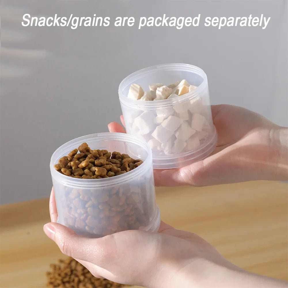 Small pet layered storage bin, household moisture-proof cat food, dog food