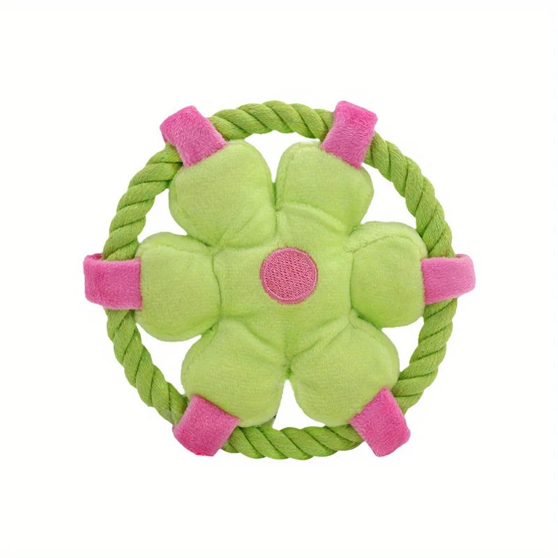 Durable Anti-Choking Soft Rope Loop Dog Chew Squeaky Toy Exercise Puppies