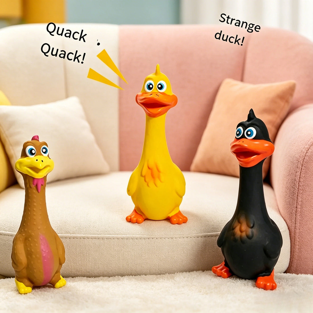 Rubber Chicken Squeaky Pet Dog Toys for Small,Medium or Large Pet Breeds