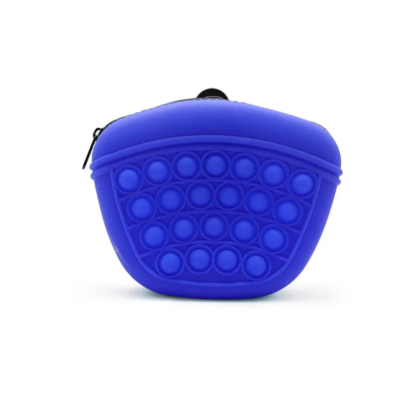 Portable Pet Treat Pouch Silicone Dog Food Bag With Waist Strap