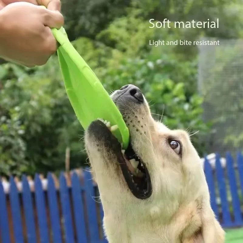 Durable Chewable Pet Training Frisbee Toy Tear Resistant Soft Rubber Flying Fetch