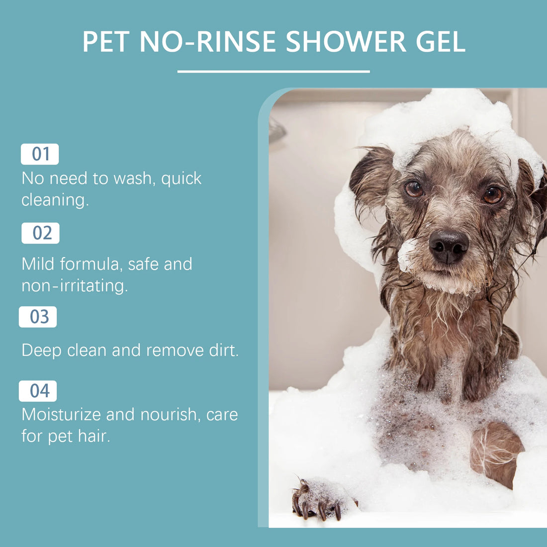 Waterless No Rinse Dry Shampoo For Cat Dog Animal Grooming Pet Cleaning