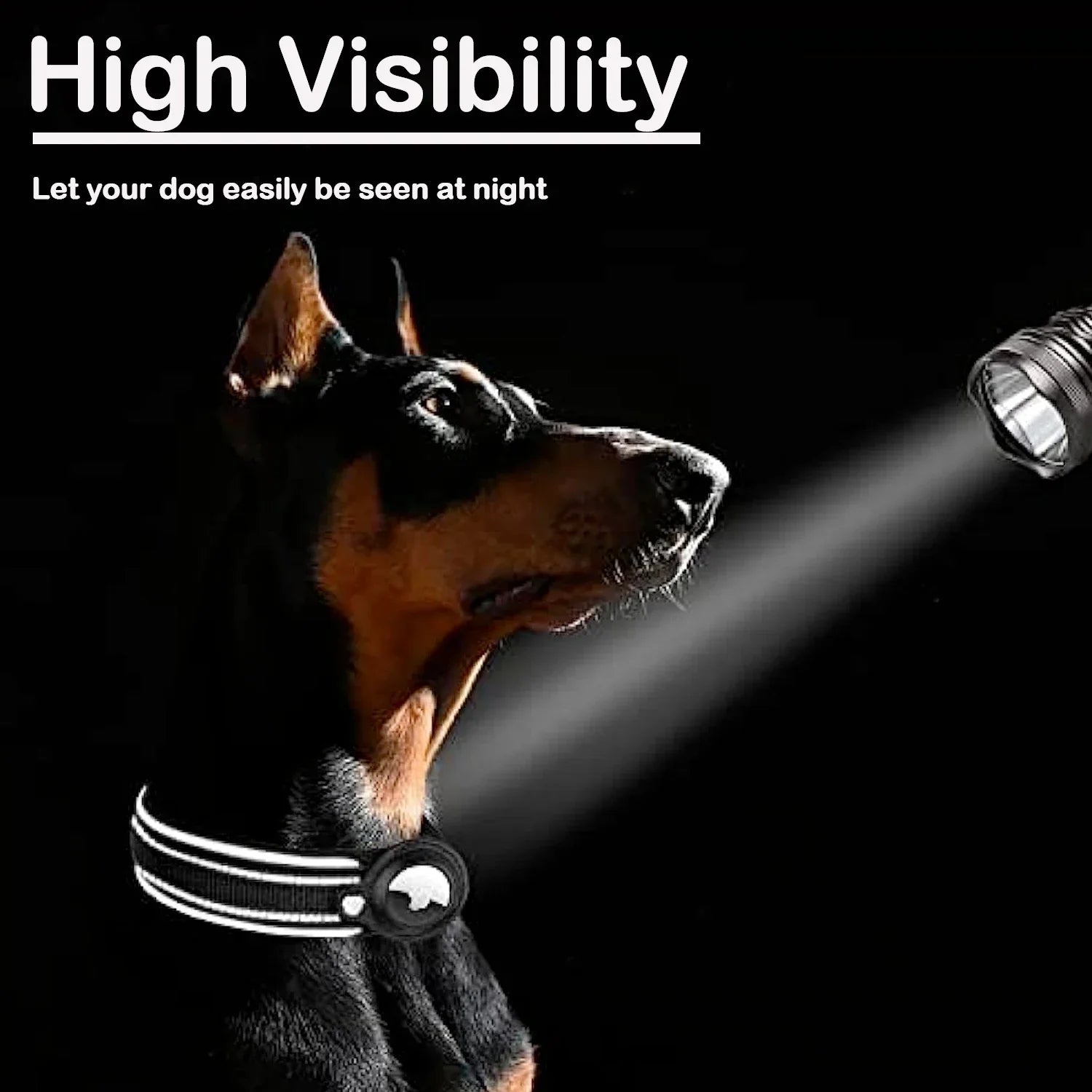 New For Apple Pet Dog Collar Anti-Lost Reflective Protective Tracker Dog Collar