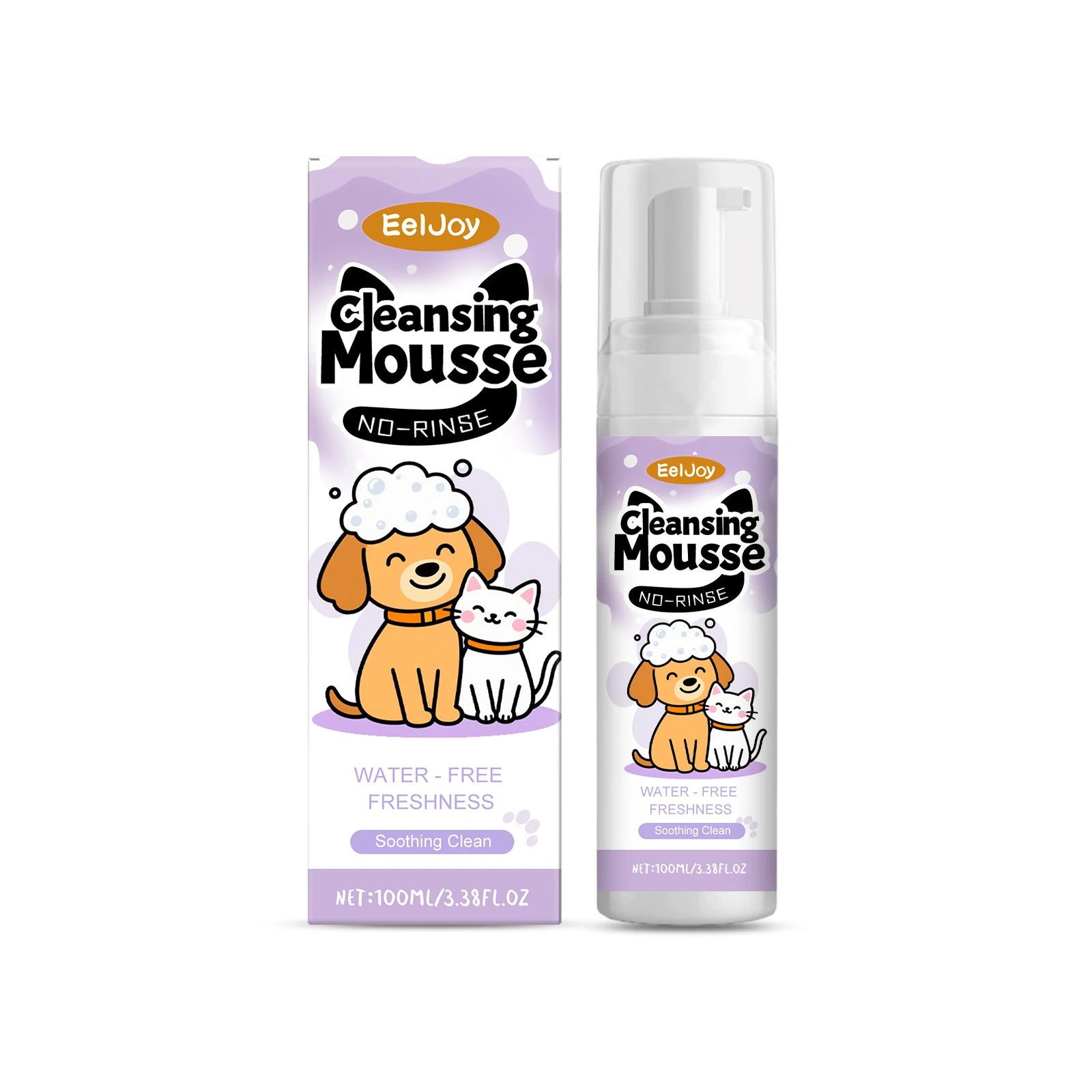 EelJoy Waterless Pet Shampoo Mousse for Dogs And Cats - No Rinse Fur Cleanser