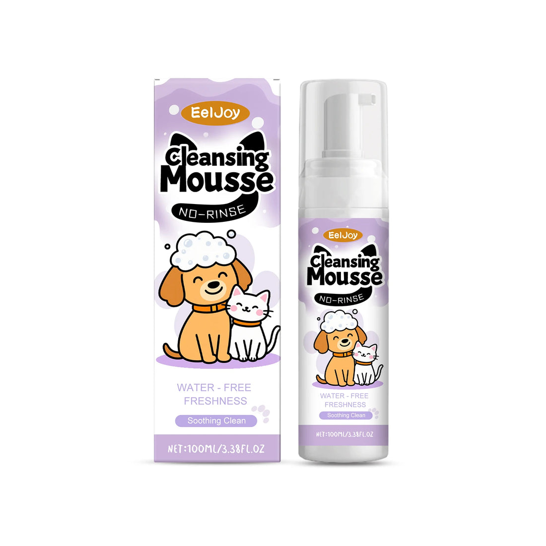 EelJoy Waterless Pet Shampoo Mousse for Dogs And Cats - No Rinse Fur Cleanser