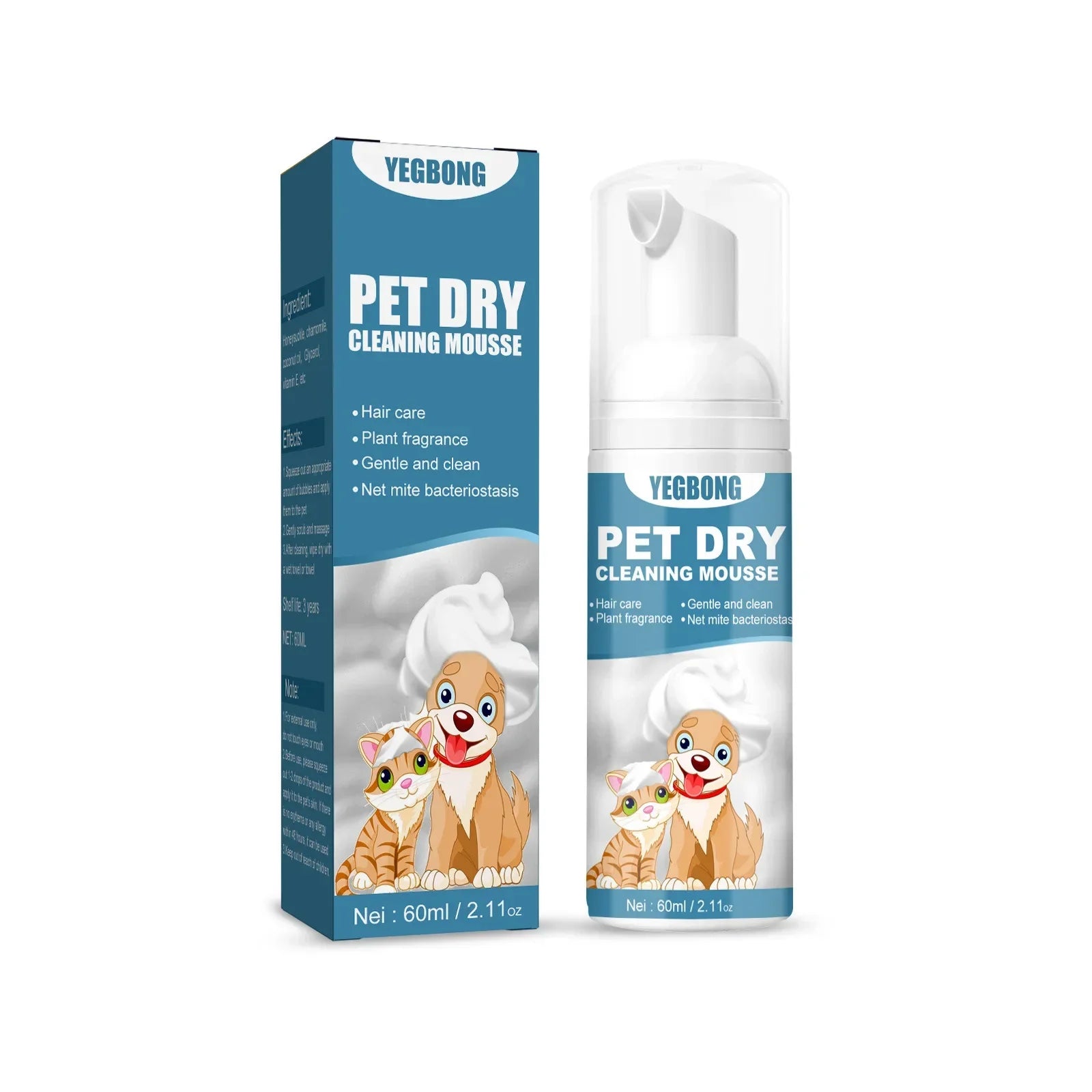 Waterless Cat Dog Shampoo No Rinse Dogs Cats Cleaning Mousse Pet Grooming