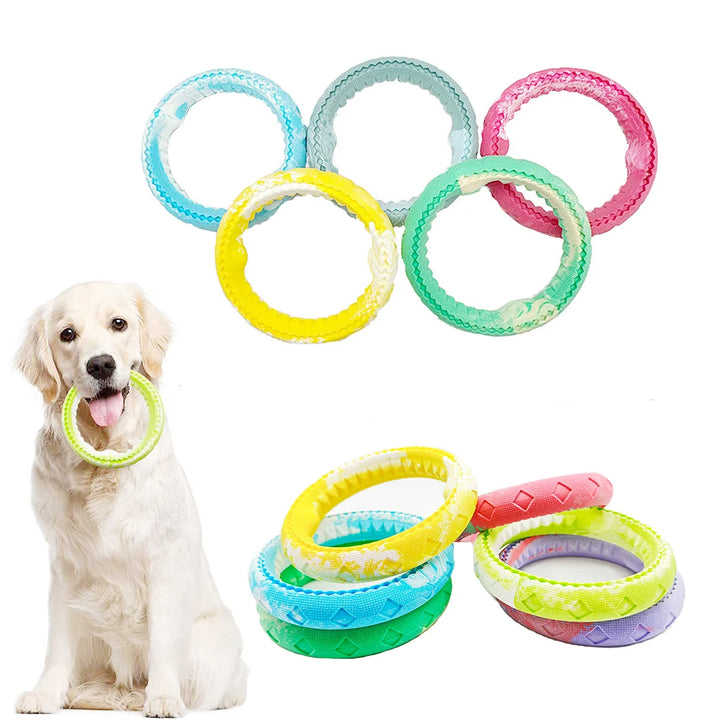 Pet dog rubber bite ring, bite resistant grinding training interactive small dogs
