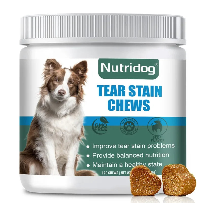 Tear Stain Dog Food with cranberries & vitamins to improve tear stains chews
