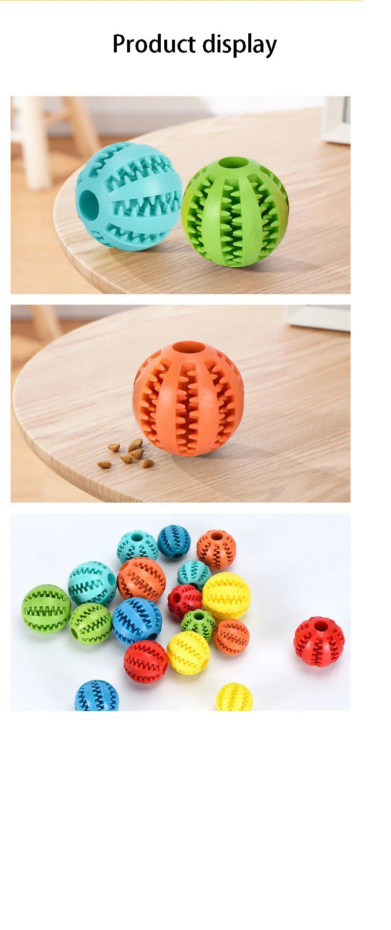Rubber Pet Dog Toys Dog Chew Toys Tooth Cleaning Treat Ball Extra-tough Ball