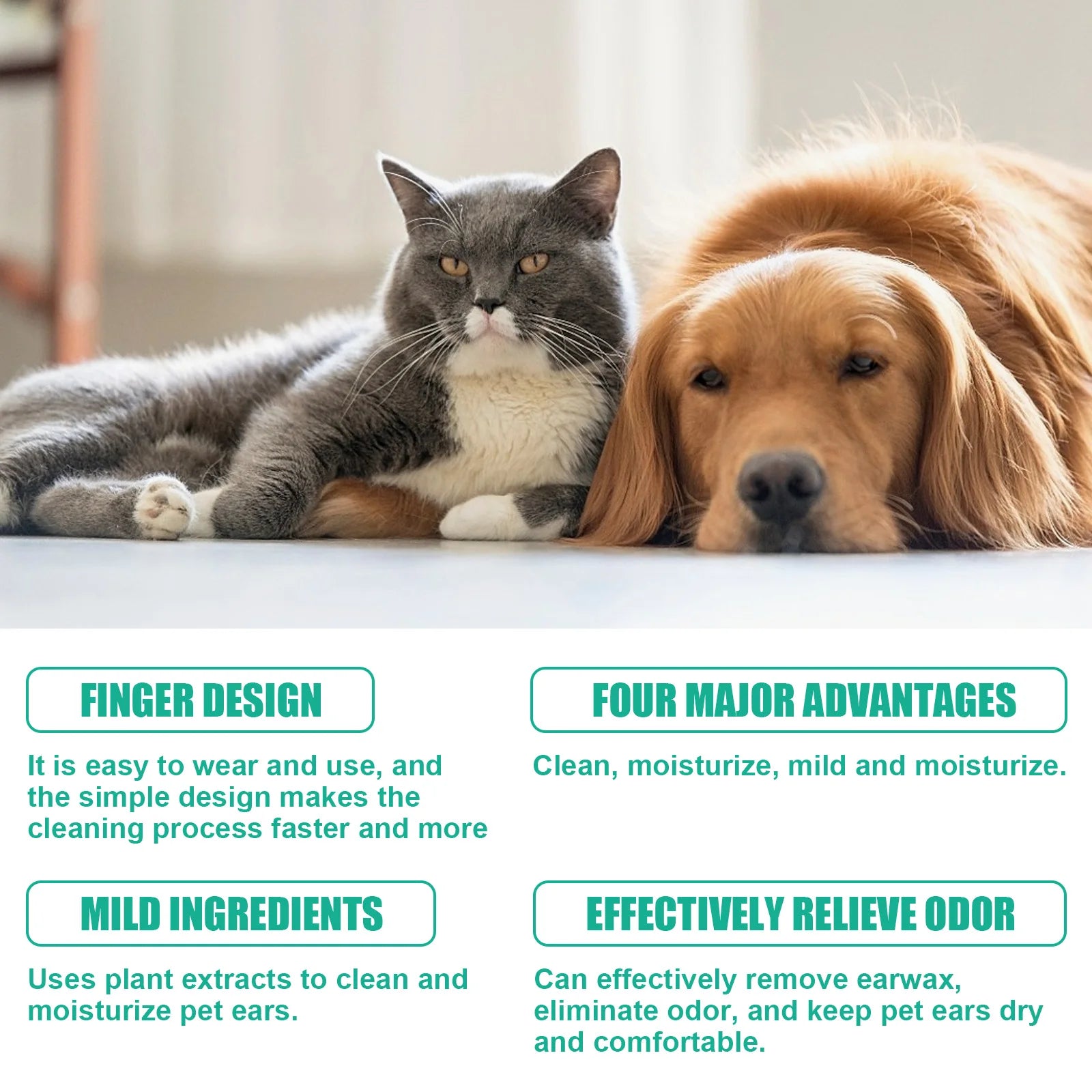 Pet Cleaning Wipes Gentle Cleaning Pet Ear Mites Ear Wax Eye Wax Paws