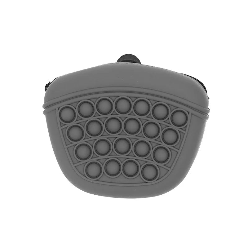 Portable Pet Treat Pouch Silicone Dog Food Bag With Waist Strap