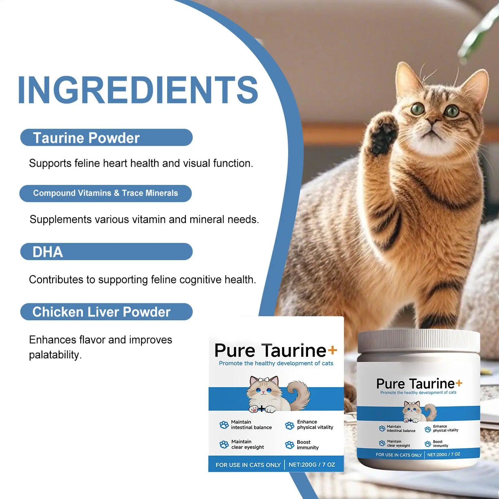 Pet Supplements 200g Daily Nutrition Cats Wet Or Dry Food Supplements