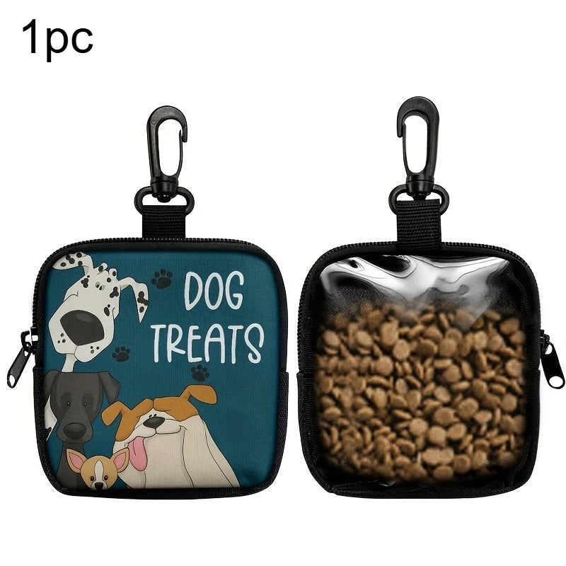 Dog Print Dog Treat Bag with Hook and Zipper Pet Training Set Puppy Pet