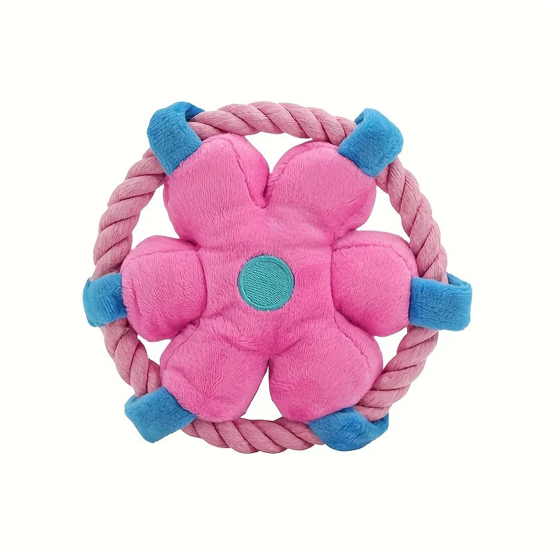 Durable Anti-Choking Soft Rope Loop Dog Chew Squeaky Toy Exercise Puppies