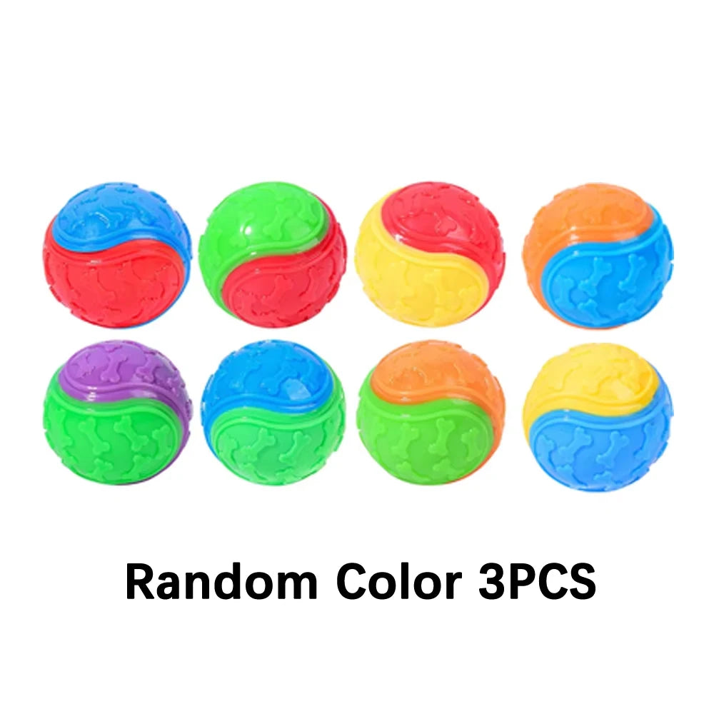 Dog Ball Toy TPR Bite Resistant Throw Fetch Interactive Pet Toy Teeth Cleaning