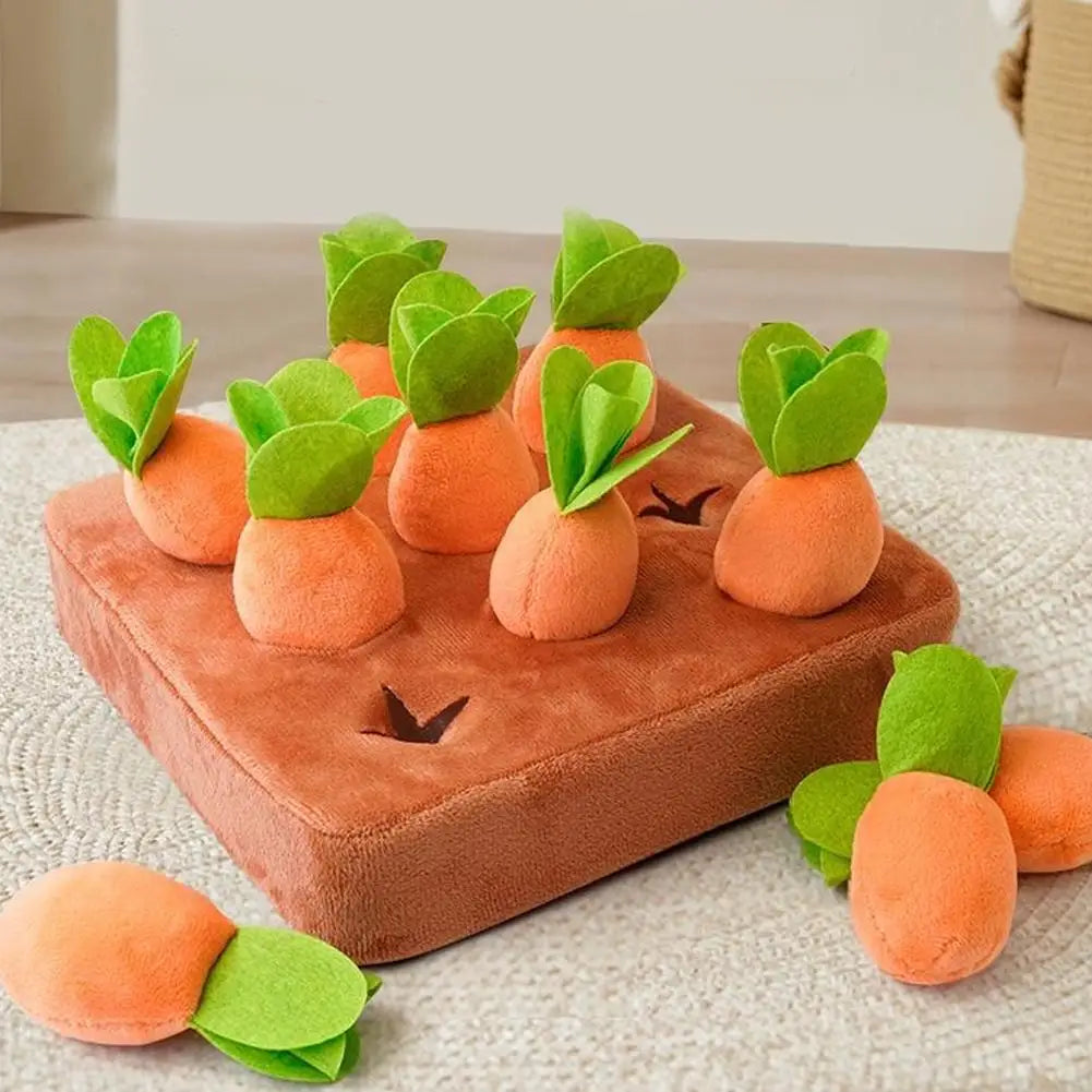 Carrot Snuffle Mat for Dogs Cats Puzzle Toy with Carrots for Dogs Chew Toys