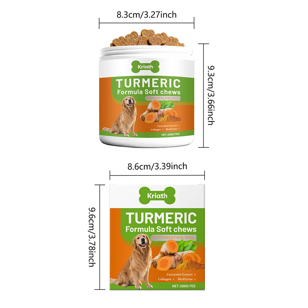 200g Organic-Turmeric Soft Chews For Dogs Absorption Natural  Supplement