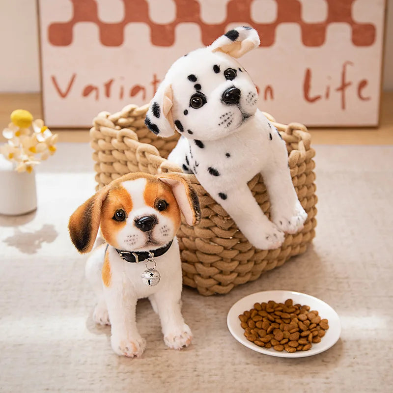 New Dalmatians Dog Plush Toy Cute Stuffed Realistic Beagle Spotted Puppy