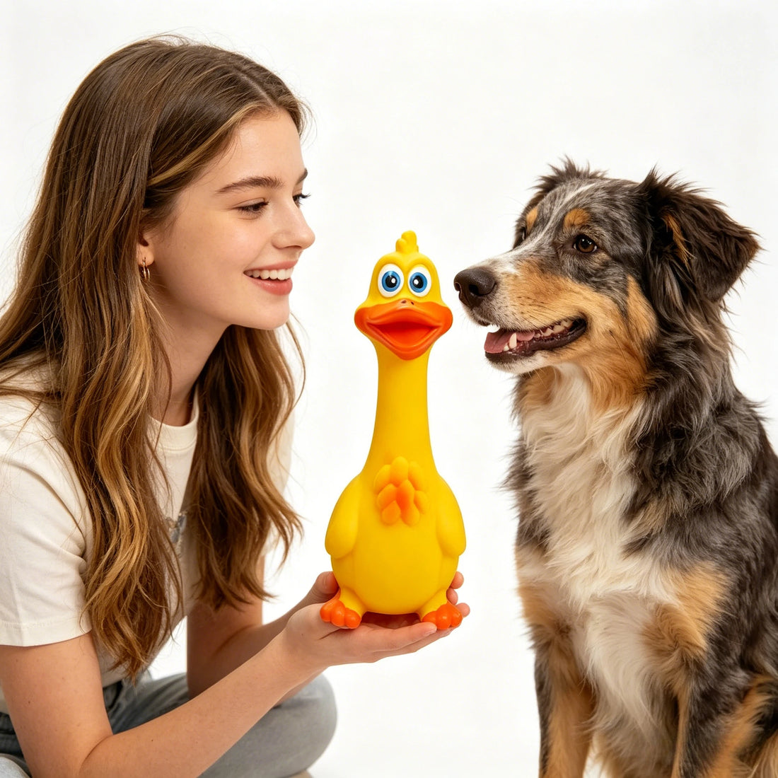 Rubber Chicken Squeaky Pet Dog Toys for Small,Medium or Large Pet Breeds