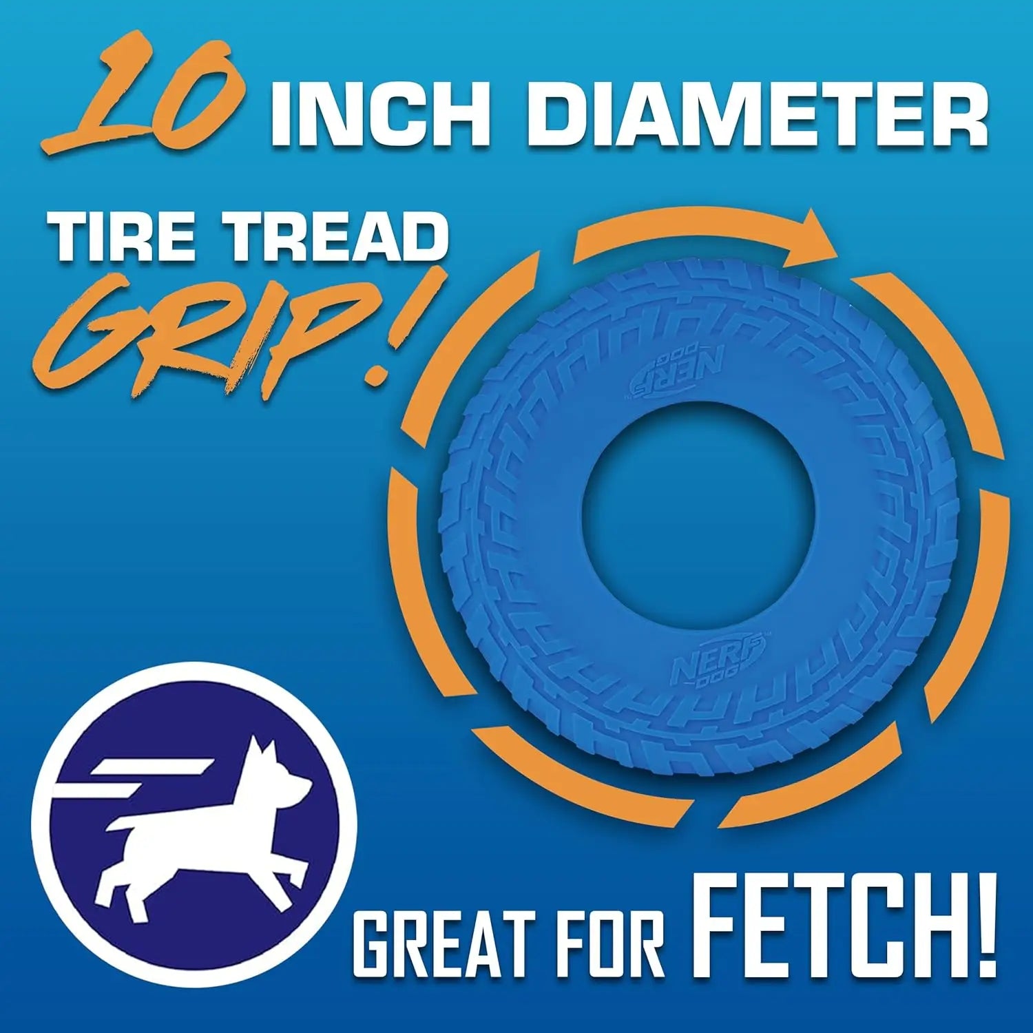10-Inch Flying Disc Dog Toy, Rubber Fetch Toy for Medium and Large Dogs