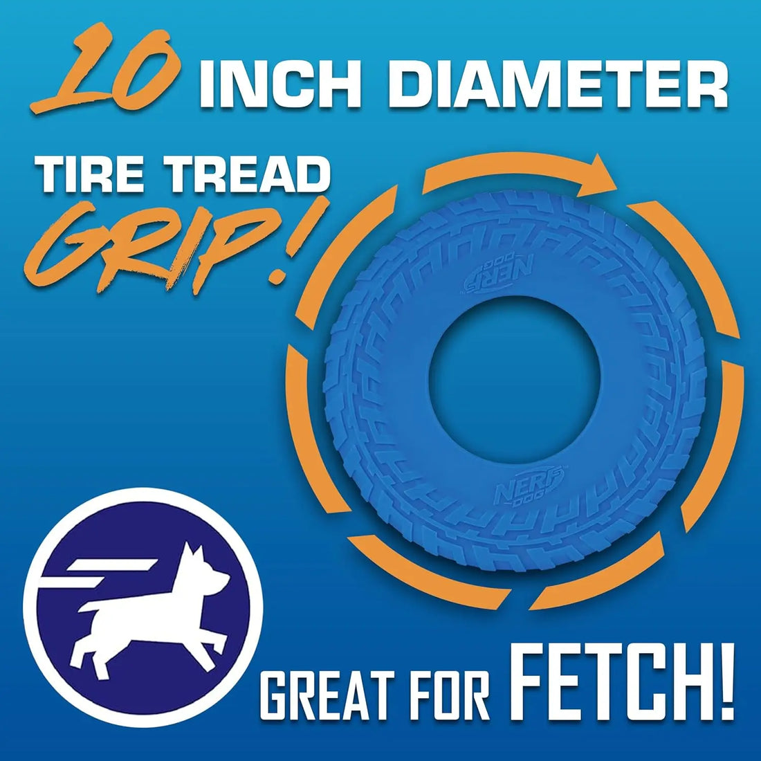 10-Inch Flying Disc Dog Toy, Rubber Fetch Toy for Medium and Large Dogs