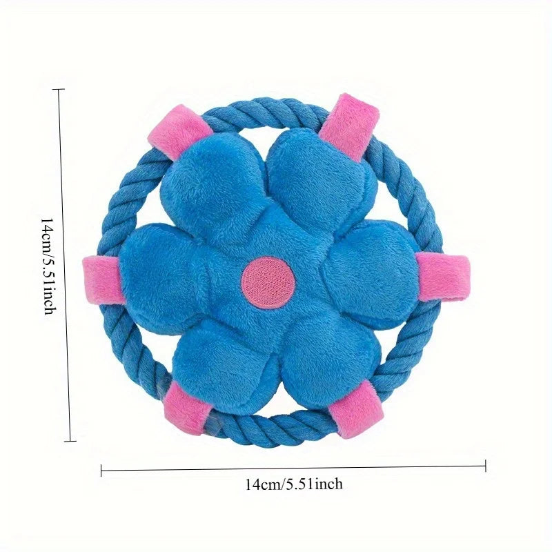 Durable Anti-Choking Soft Rope Loop Dog Chew Squeaky Toy Exercise Puppies