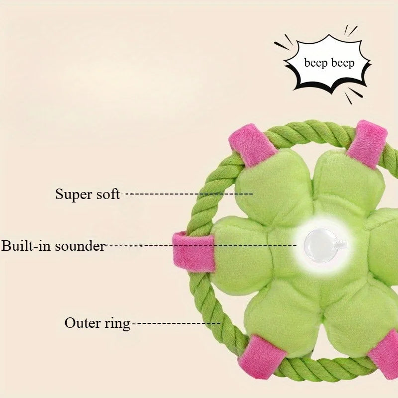 Durable Anti-Choking Soft Rope Loop Dog Chew Squeaky Toy Exercise Puppies