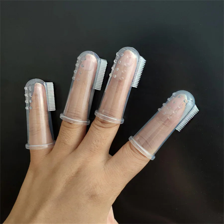 Pet Finger Toothbrushes Gentle Cleaning Dental Care Brushes for Small Dogs