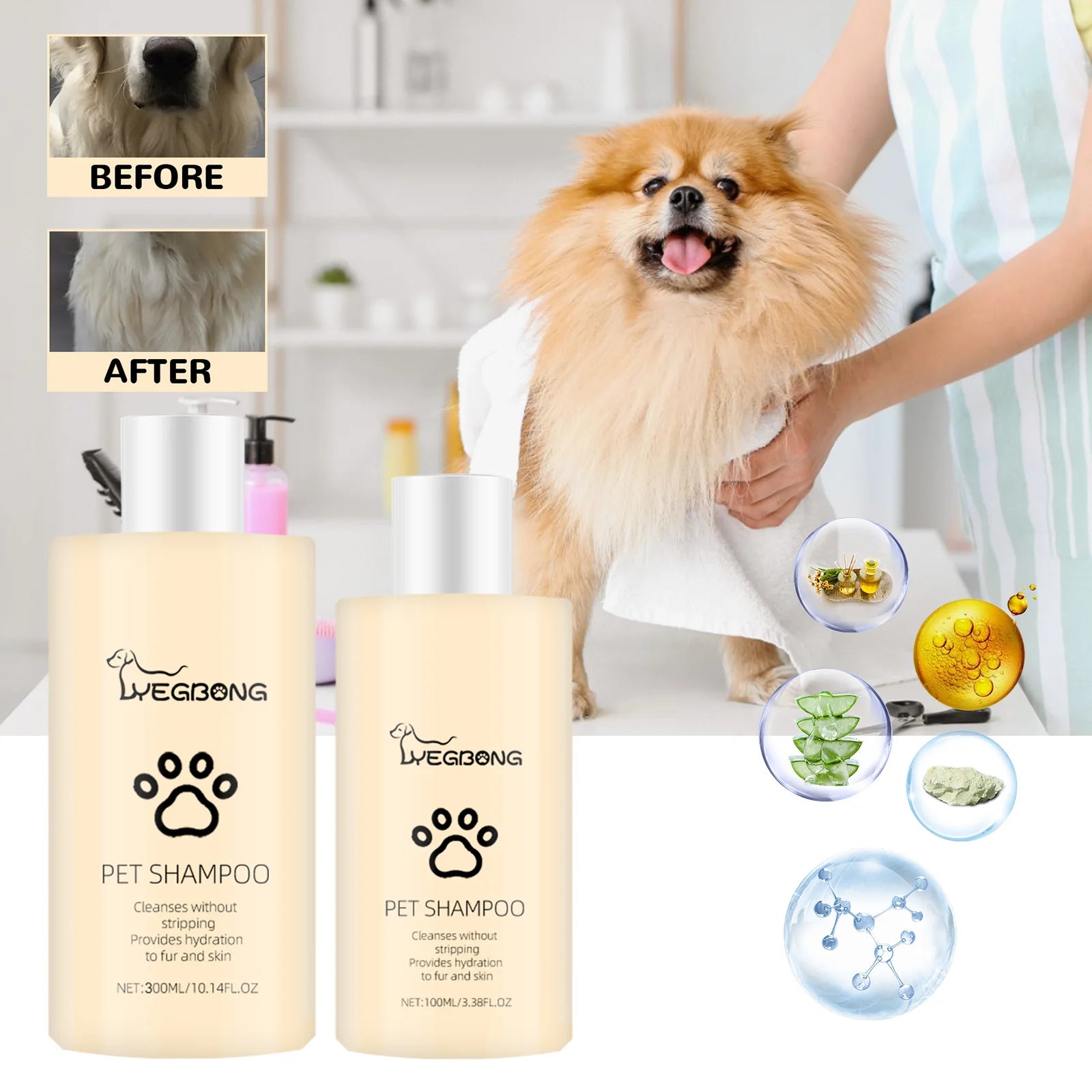 Pet Wash Shampoo Dogs Hair Soften Dirts Mites Removal Flea Killer Dog Shampoo