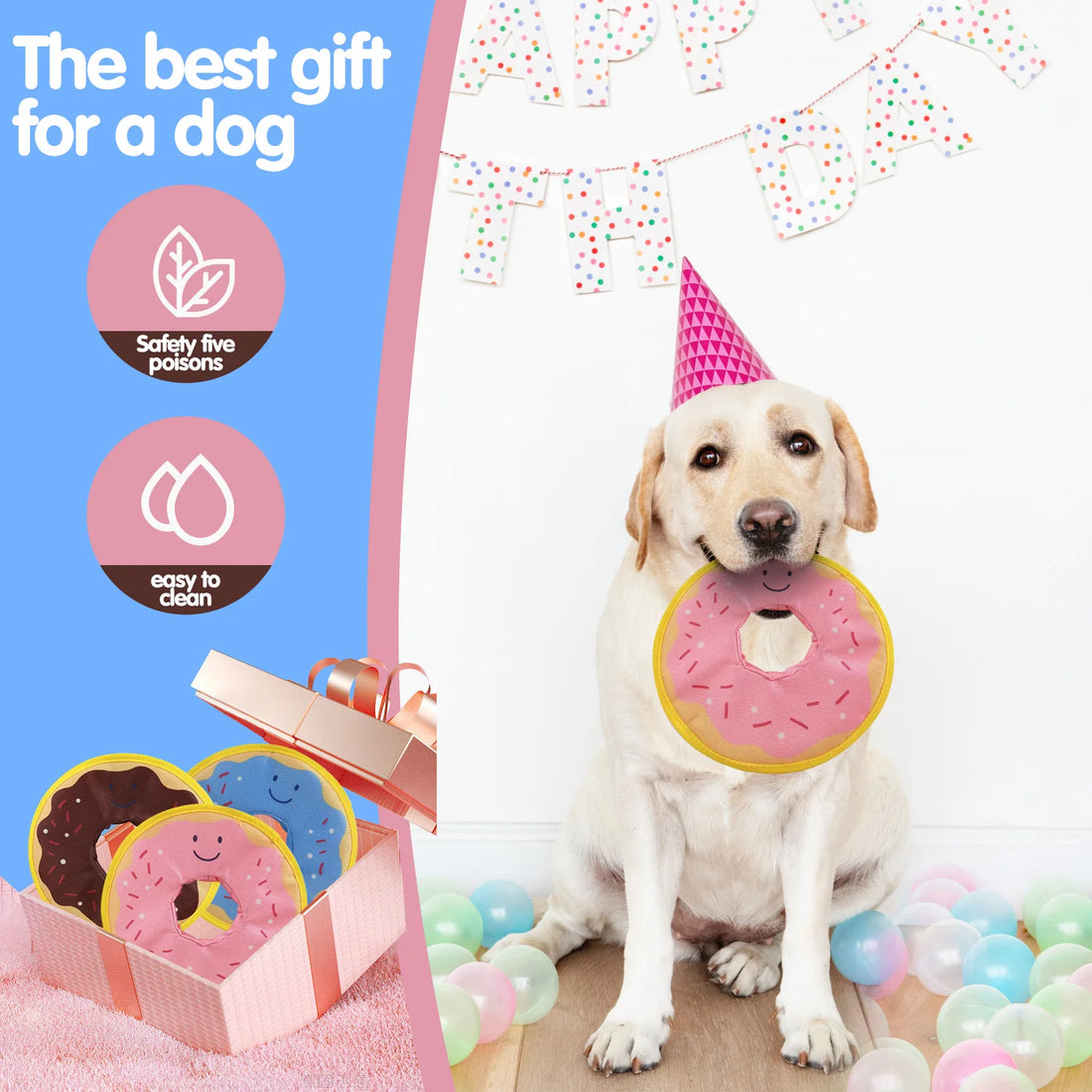 Dog donuts, noisy paper toys, outdoor interactive, squeaking sound dogs