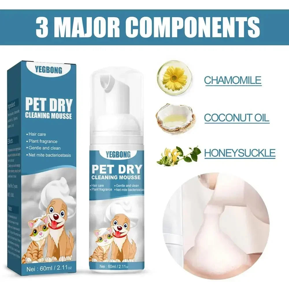Waterless Cat Dog Shampoo No Rinse Dogs Cats Cleaning Mousse Pet Grooming