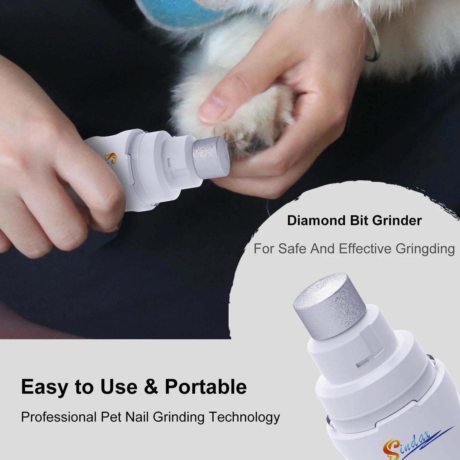 Dog Nail Grinder USB Rechargeable Electric Pet Paws Clipper Trimmer Dog