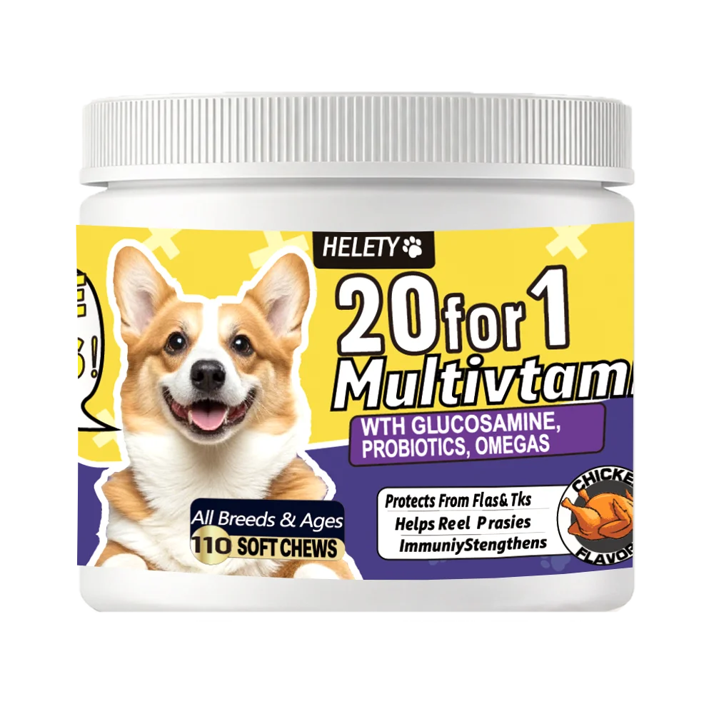 20-in-1 Dog Multivitamin Soft Chews Skin Coat Immune Gut Health for Dogs