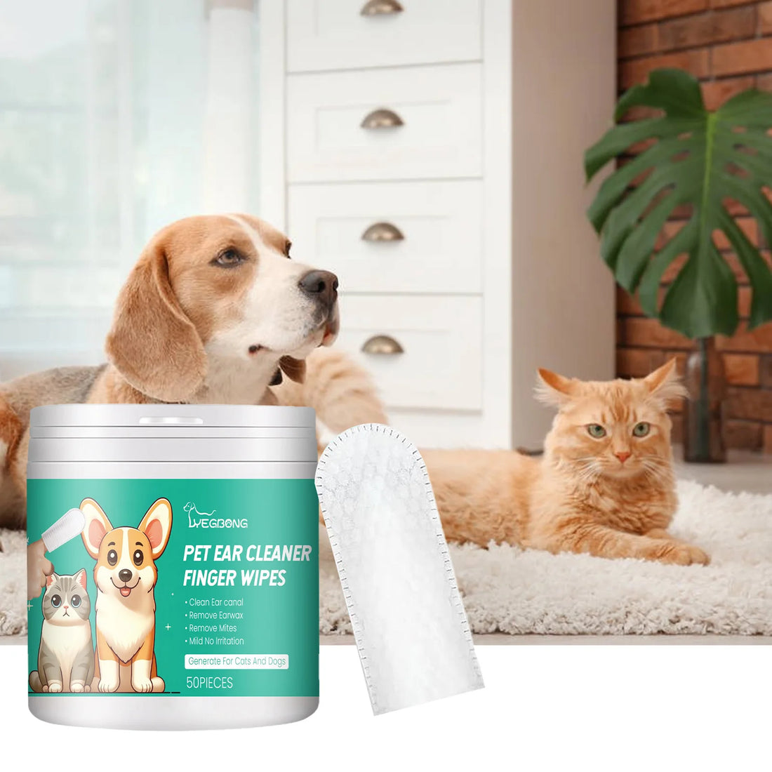 Pet Cleaning Wipes Gentle Cleaning Pet Ear Mites Ear Wax Eye Wax Paws