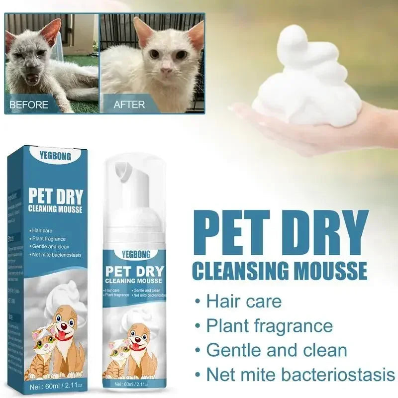 Waterless Cat Dog Shampoo No Rinse Dogs Cats Cleaning Mousse Pet Grooming